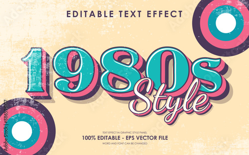 Editable 1980s Style Retro Text Effect