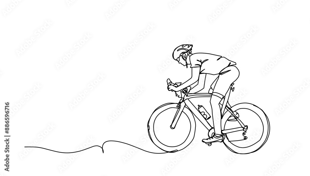 Obraz premium Bicycle sport in lineart style. Bicycle sport illustration for background.