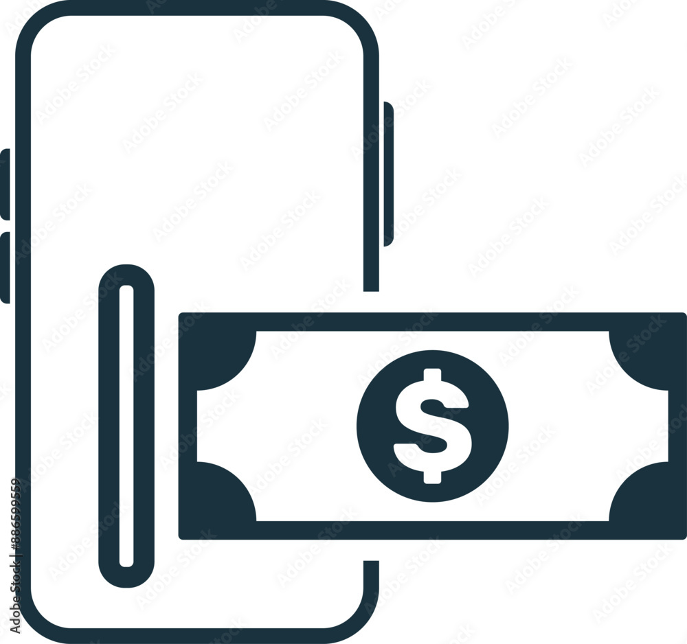Digital Payments icon. Simple creative element. Filled monochrome Digital Payments icon for templates, infographics and banners Digital Payments icon. Simple creative element. Filled monochrome Digital Payments icon for templates, infographics and banners