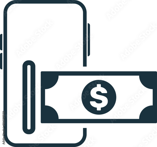 Digital Payments icon. Simple creative element. Filled monochrome Digital Payments icon for templates, infographics and banners