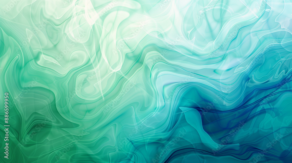 Obraz premium Abstract Fluid Art in Blue and Green
