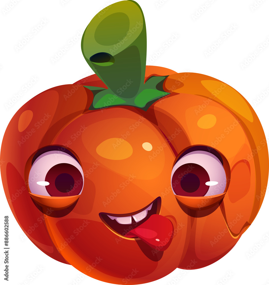 Naklejka premium Pumpkin with Tongue