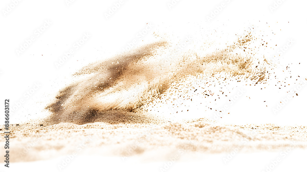 Sand on white background ,stop motion,sand explode Sand on white background ,stop motion,sand explode