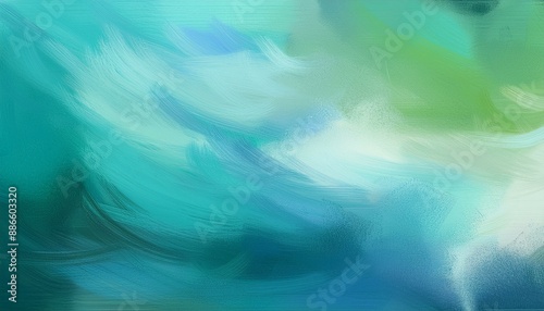 stunning abstract painting background texture with light sea green, sky blue and teal colors and space for text or image. can be used as horizontal header or banner orientation