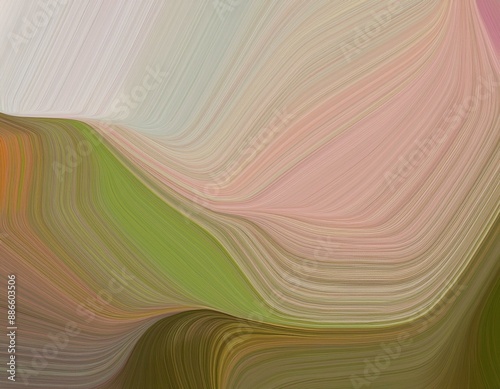 unobtrusive header with elegant abstract waves illustration with rosy brown, light gray and dark olive green color