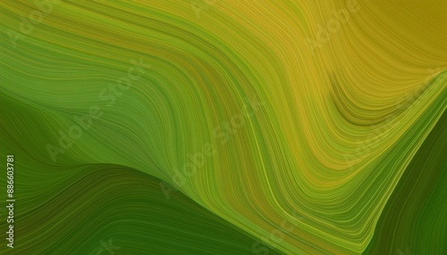 abstract beautiful futuristic banner with dark green, yellow green and dark olive green color. curvy background design