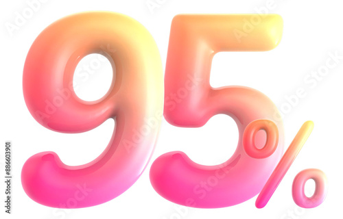 Gradient Number 95 Percent 3d rendering