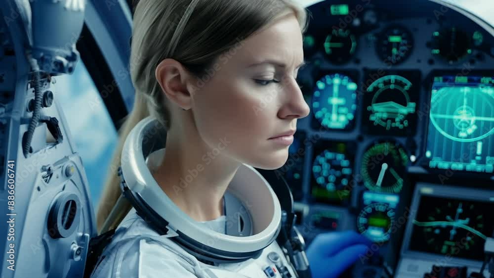 Astronaut in rocket serious face Astronaut in rocket serious face