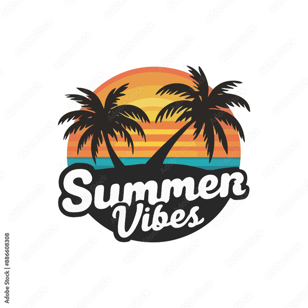 Obraz premium Summer Vibes Typography Design and Free Vector