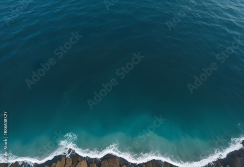 Beautiful beach scenery, high angle view of the sea