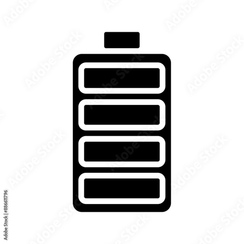 Fully Charged Battery Icon - Minimal, Clean, Elegant, Fill Icon, Suitable for Web, UI, Mobile Application