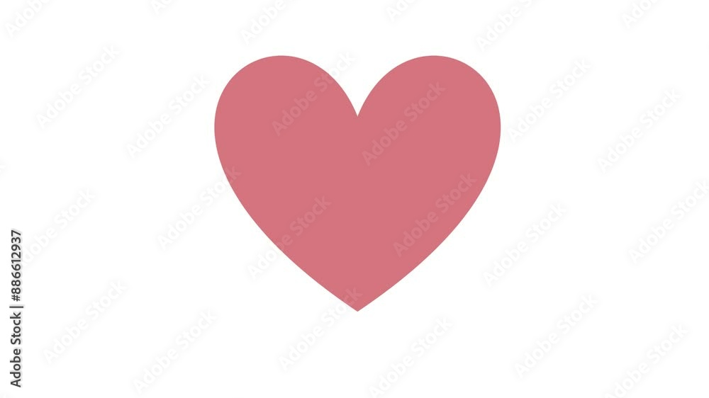 Pulsating heart shape, red color, loop Pulsating heart shape, red color, loop