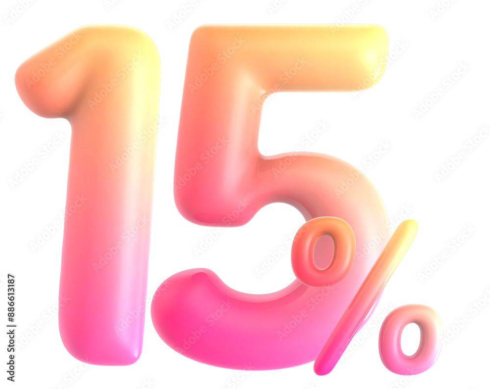 Gradient Number 15 Percent 3d rendering Gradient Number 15 Percent 3d rendering