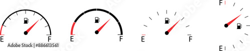 Scale speed in flat style. Vector speedometer isolated illustration
