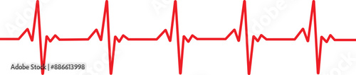 Heartbeat line, Pulse trace, ECG or EKG Cardio graph symbol for Healthy and Medical Analysis
