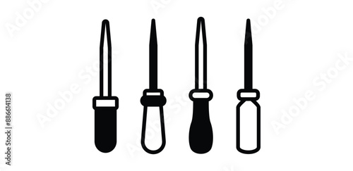 awl tool icon symbol sign vector design black white color simple modern illustration collection set 