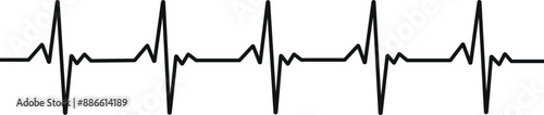 Heartbeat line, Pulse trace, ECG or EKG Cardio graph symbol for Healthy and Medical Analysis
