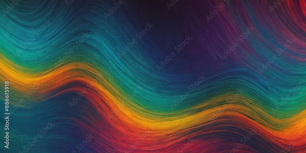 Obraz premium A colorful wave with a rainbow pattern