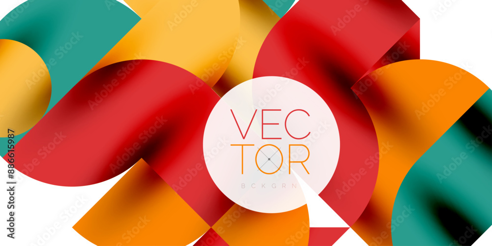 Shadow effect shiny circles and round triangles geometric modern art. Vector Illustration For Wallpaper, Banner, Background, Card, Book Illustration, landing page Shadow effect shiny circles and round triangles geometric modern art. Vector Illustration For Wallpaper, Banner, Background, Card, Book Illustration, landing page