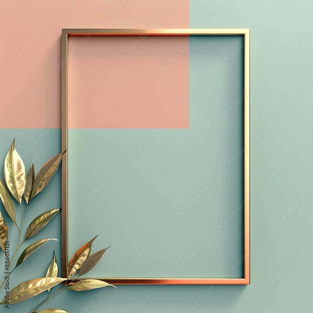 Chic Metallic Framed Minimalist Pastel Background for Modern Stylish Designs Chic Metallic Framed Minimalist Pastel Background for Modern Stylish Designs