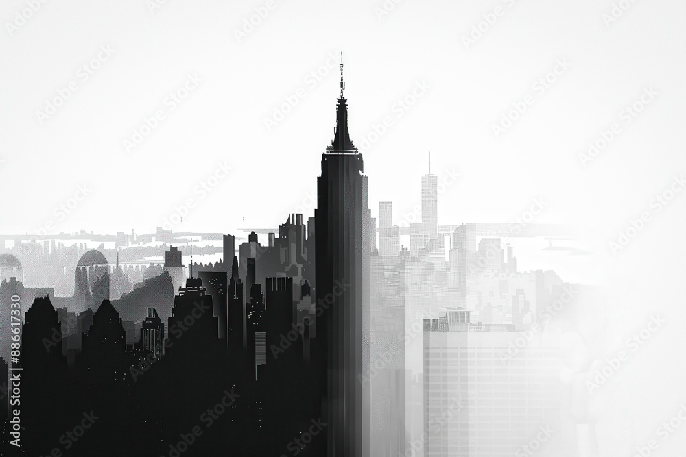 Obraz premium Silhouette of Empire State Building for Creative Projects