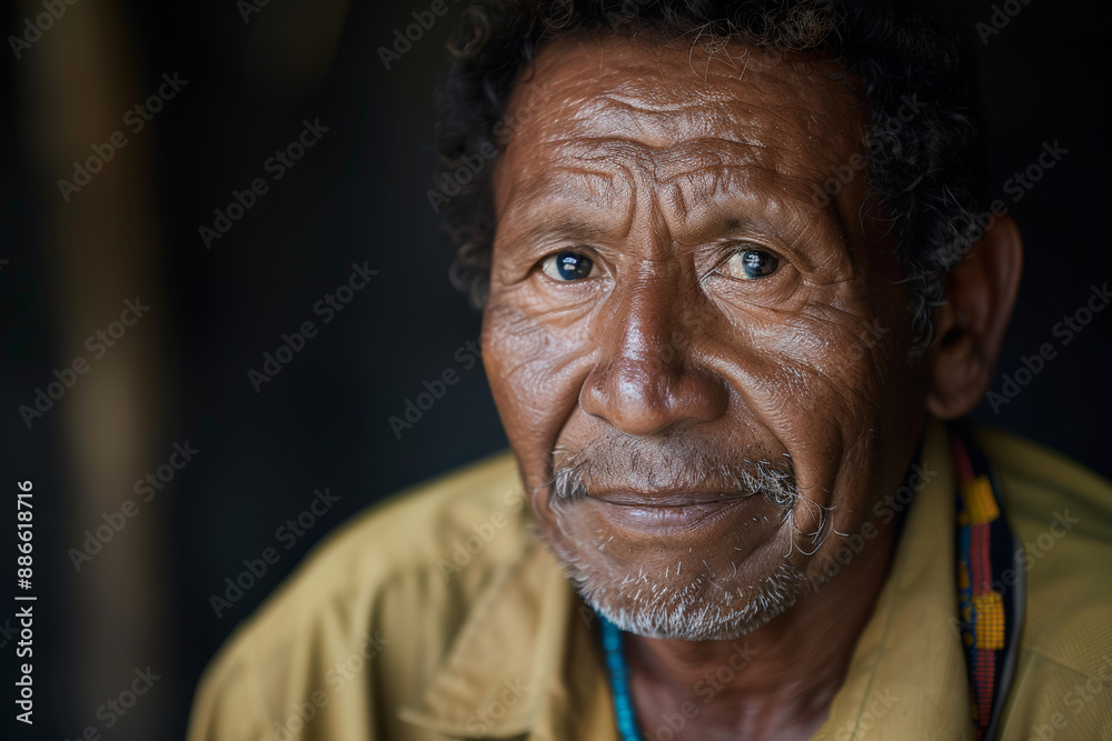 Close-up portrait of a middle aged man of Pacific Islander descent, studio photo, against a sleek gray studio backdrop Close-up portrait of a middle aged man of Pacific Islander descent, studio photo, against a sleek gray studio backdrop