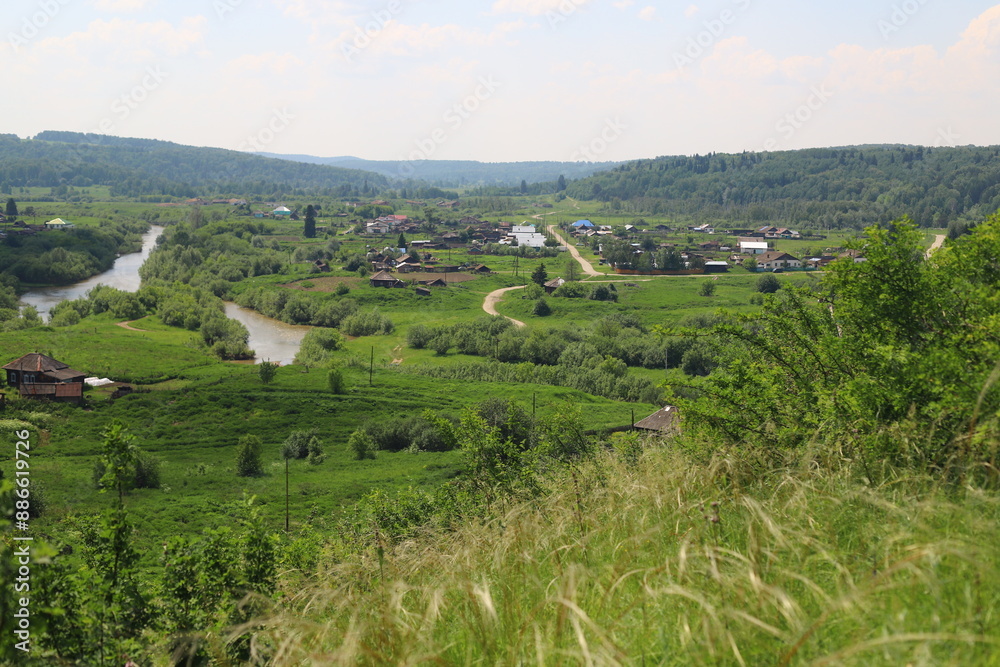 Top view on Suenga village in the Maslyaninsky District of the Novosibirsk Region Top view on Suenga village in the Maslyaninsky District of the Novosibirsk Region