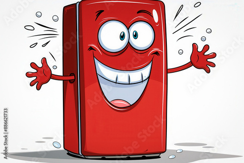 Smiling Red Refrigerator - ...