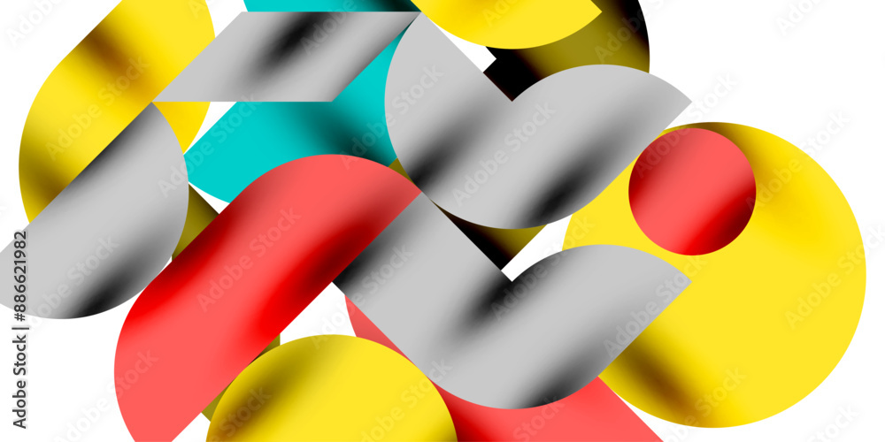 Tech minimal circular shapes geometric art. Vector modern circles Tech minimal circular shapes geometric art. Vector modern circles