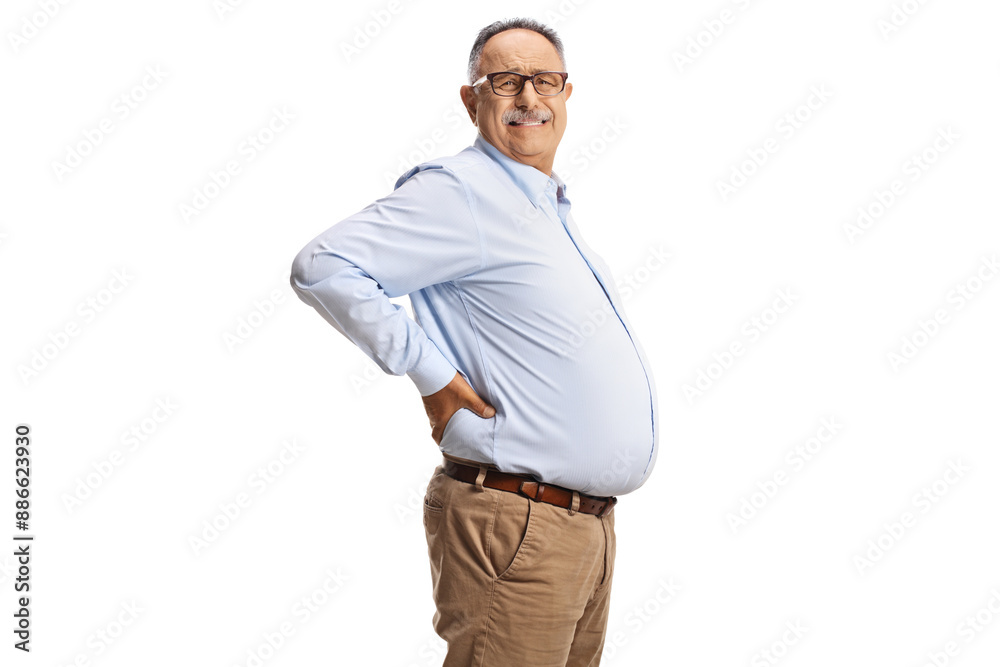 Fototapeta premium Coroulent mature man with pain in lower back