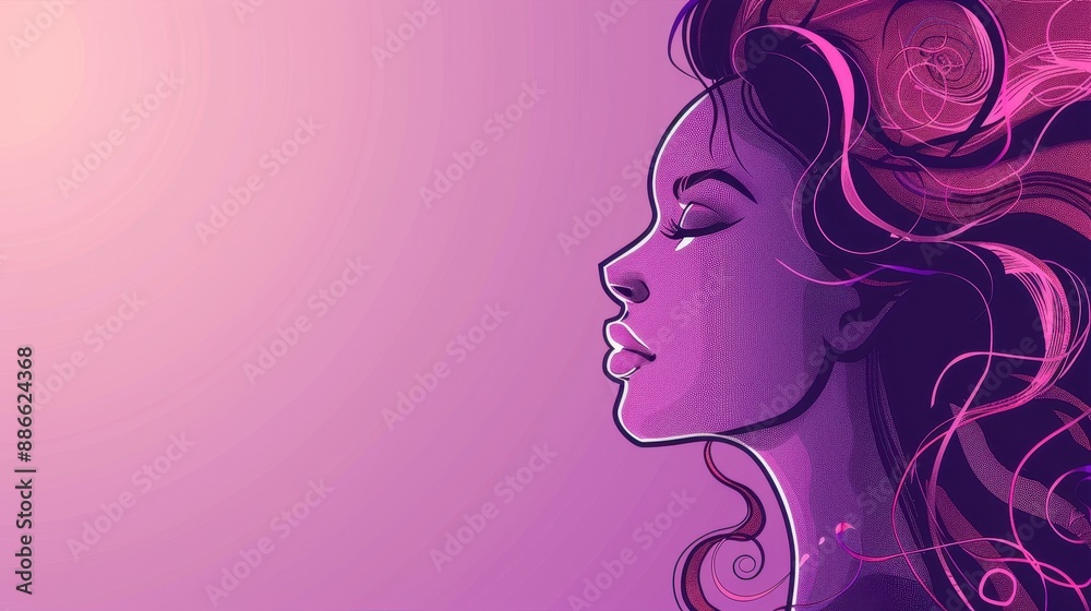 Silhouette of a Woman with Pink Hair Silhouette of a Woman with Pink Hair