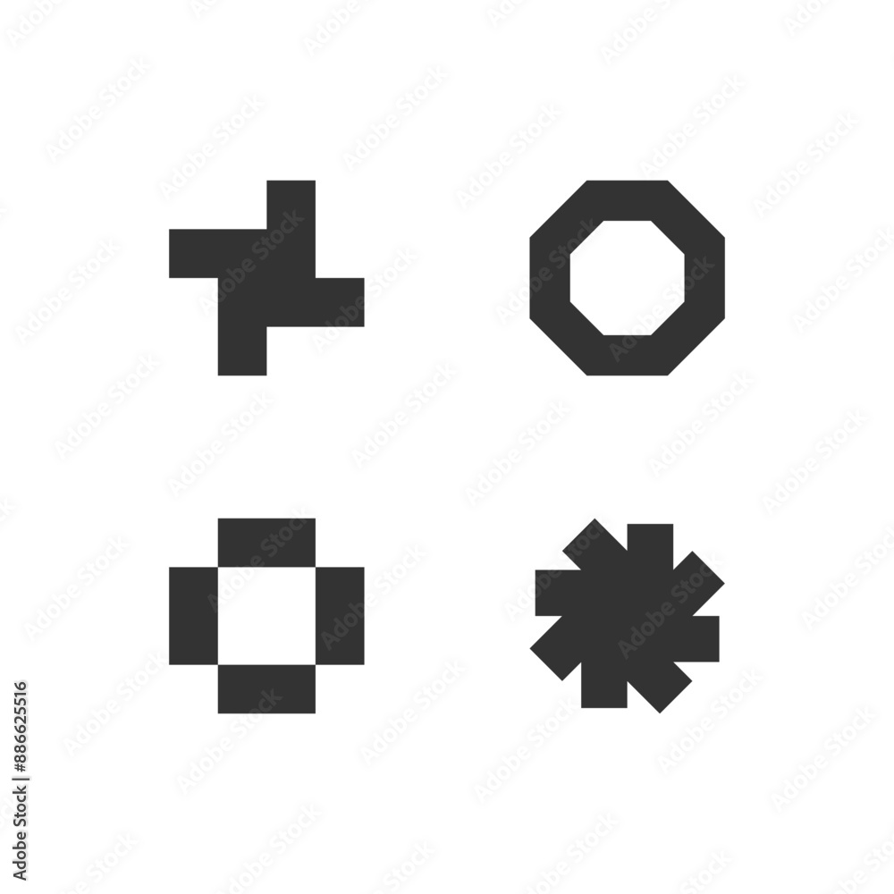 Obraz premium Brutalism shapes, minimalist geometrical figure, abstract bauhaus forms. Simple geometric element with square.
