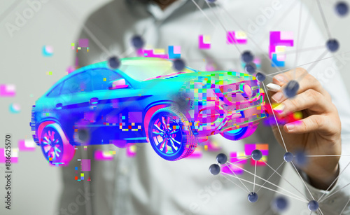 Neural network 3D illustrat...