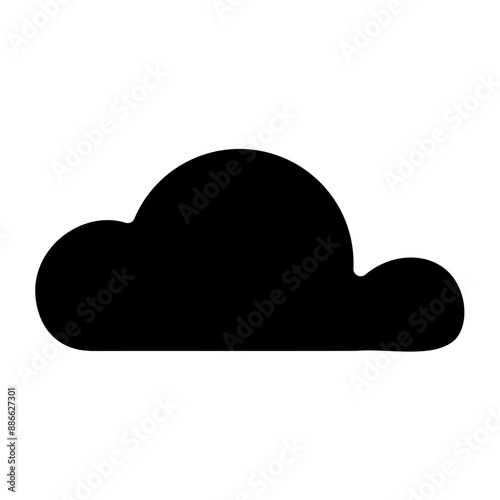 Cloudy Weather Fill Icon - Minimal, Clean and Elegant interface icon, Suitable for Web, UI and Mobile Application