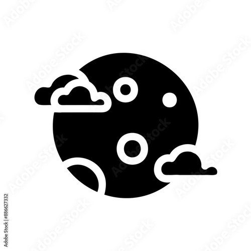 Moon Phase Weather Fill Icon - Minimal, Clean and Elegant interface icon, Suitable for Web, UI and Mobile Application