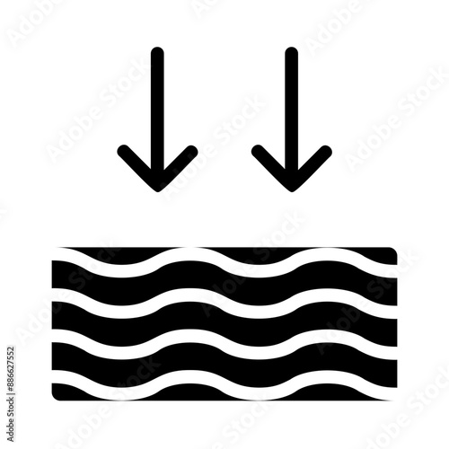 Falling Water Level Weather Fill Icon - Minimal, Clean and Elegant interface icon, Suitable for Web, UI and Mobile Application
