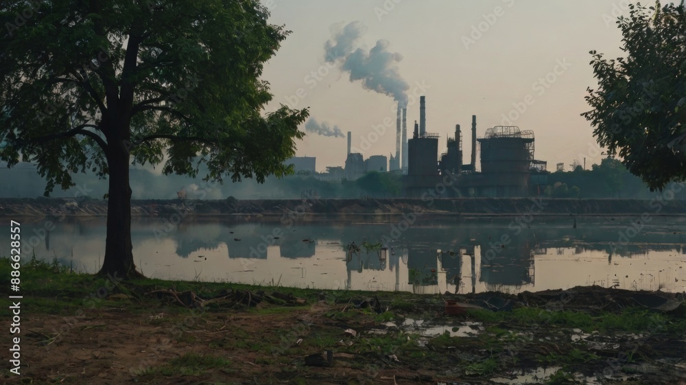 Fototapeta premium A pollution problem nature background park