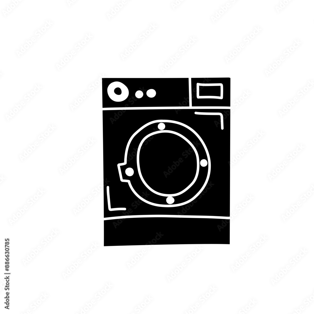washing machine silhouette icon washing machine silhouette icon