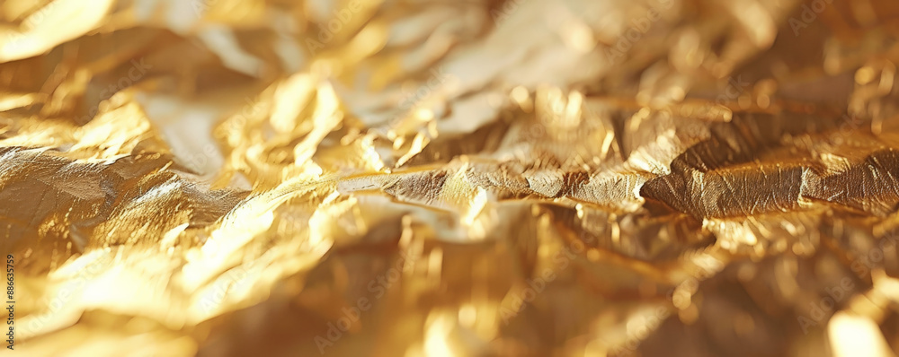 A macro shot of metallic paper with a shiny, reflective texture. The gold or silver surface catches the light beautifully, adding a luxurious touch. A macro shot of metallic paper with a shiny, reflective texture. The gold or silver surface catches the light beautifully, adding a luxurious touch.