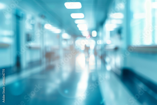 Wallpaper Mural Blurred image of a hospital corridor with bright fluorescent lights. Torontodigital.ca