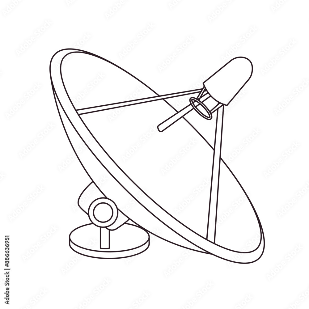 Satellite dish antenna vector symbol sign icon Satellite dish antenna vector symbol sign icon