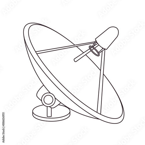 Satellite dish antenna vector symbol sign icon