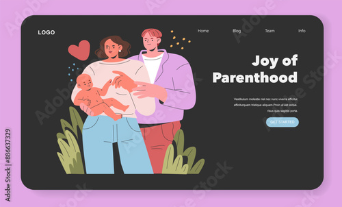 Test Tube Babies. Flat Vector Illustration