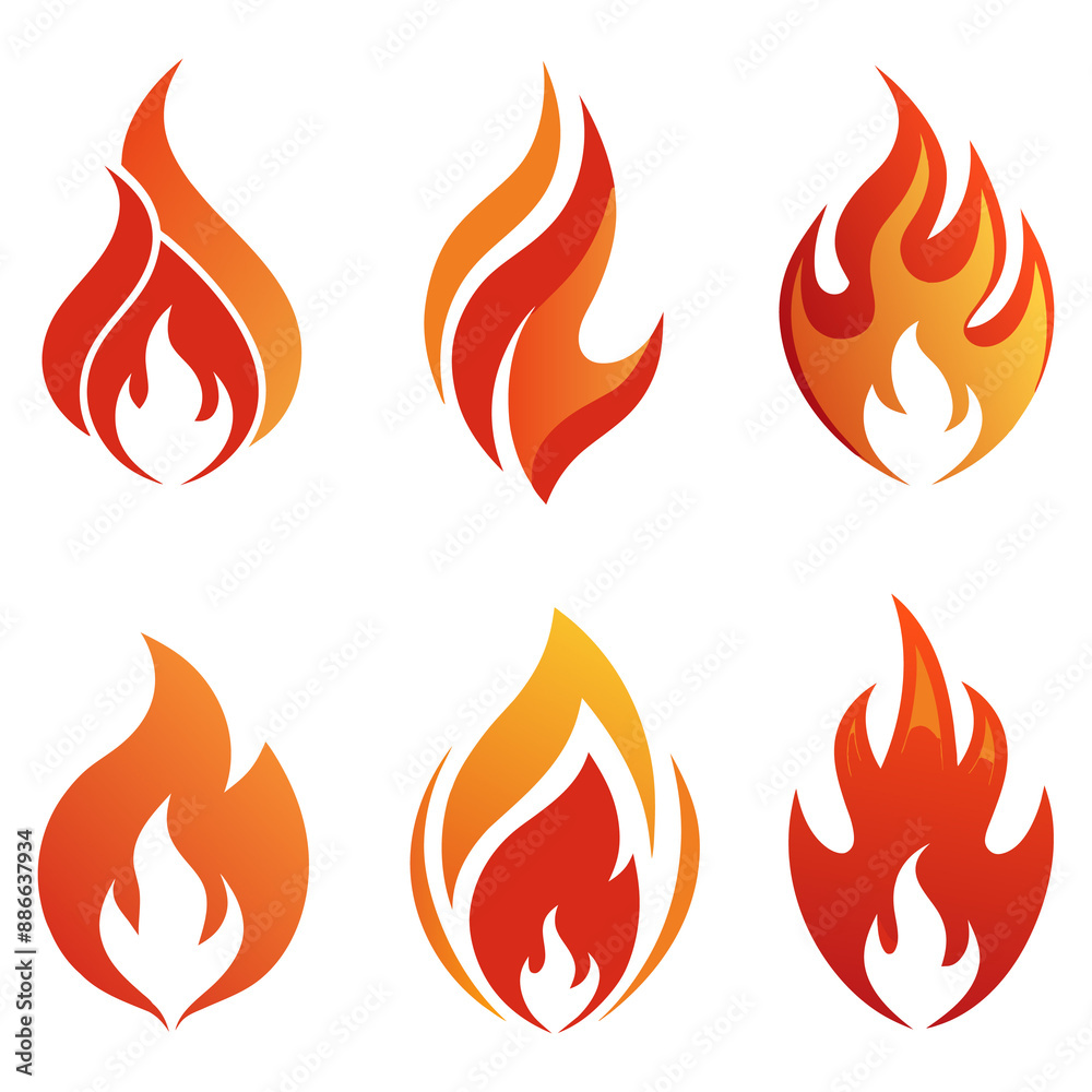 Flame fire icon collection generated by Ai Flame fire icon collection generated by Ai