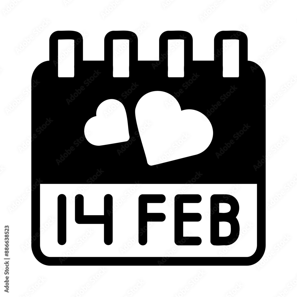 Double February 14 Calendar Fill Icon - Minimal, Clean and Elegant interface icon, Suitable for Web, UI and Mobile Application Double February 14 Calendar Fill Icon - Minimal, Clean and Elegant interface icon, Suitable for Web, UI and Mobile Application