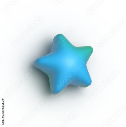 Unique colorful 3D star shape