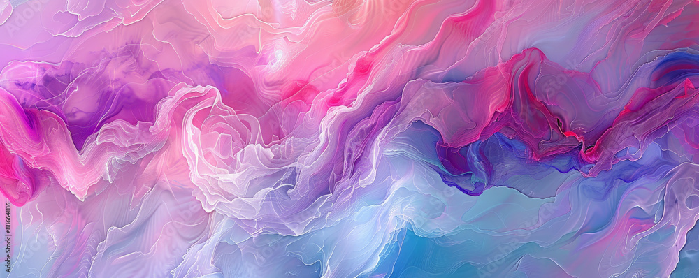 Abstract fluid art background showcasing a mix of bright pinks, purples, and blues, blending together in a dreamy, ethereal manner with flowing, wave-like forms. Abstract fluid art background showcasing a mix of bright pinks, purples, and blues, blending together in a dreamy, ethereal manner with flowing, wave-like forms.