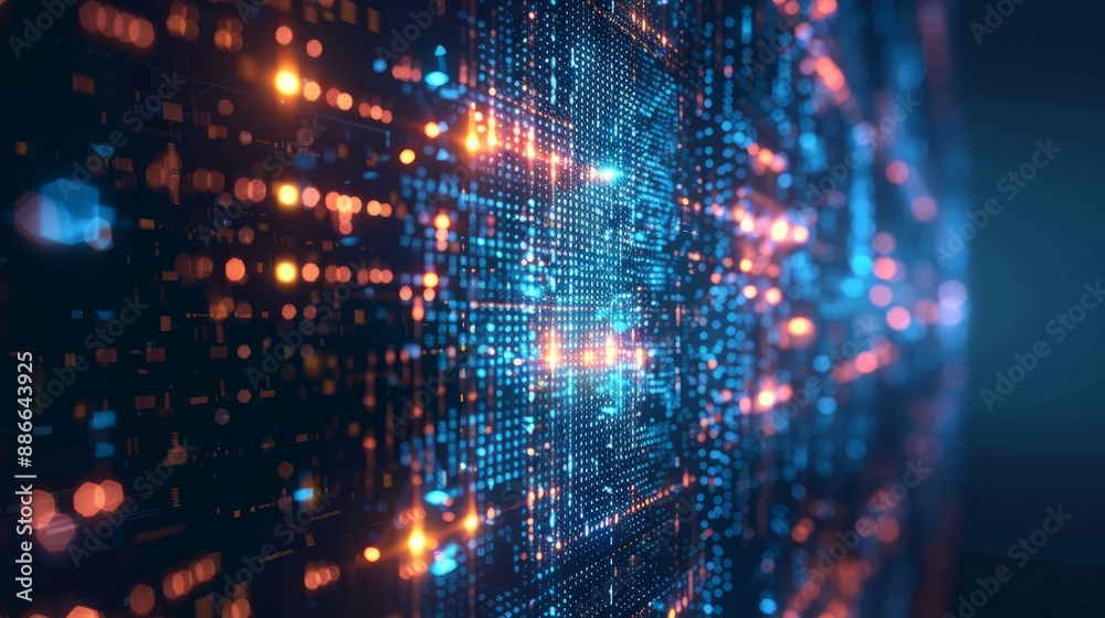 The digital background applies to technical processes, neural networks, artificial intelligence, data transmission and encryption, digital archives, sound and graphic presentations, science, education The digital background applies to technical processes, neural networks, artificial intelligence, data transmission and encryption, digital archives, sound and graphic presentations, science, education