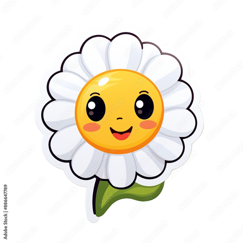 STICKER WITHOUT BACKGROUND OF A CUTE DAISY STICKER WITHOUT BACKGROUND OF A CUTE DAISY