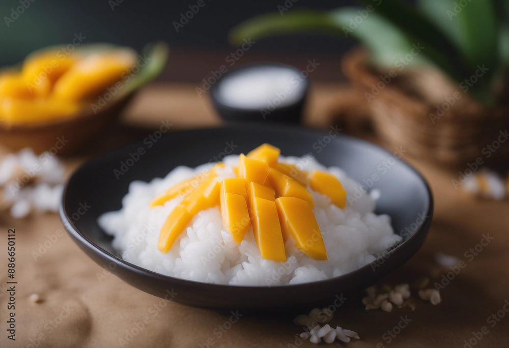 sumptuous mango sticky rice with coconut milk
sumptuous mango sticky rice with coconut milk